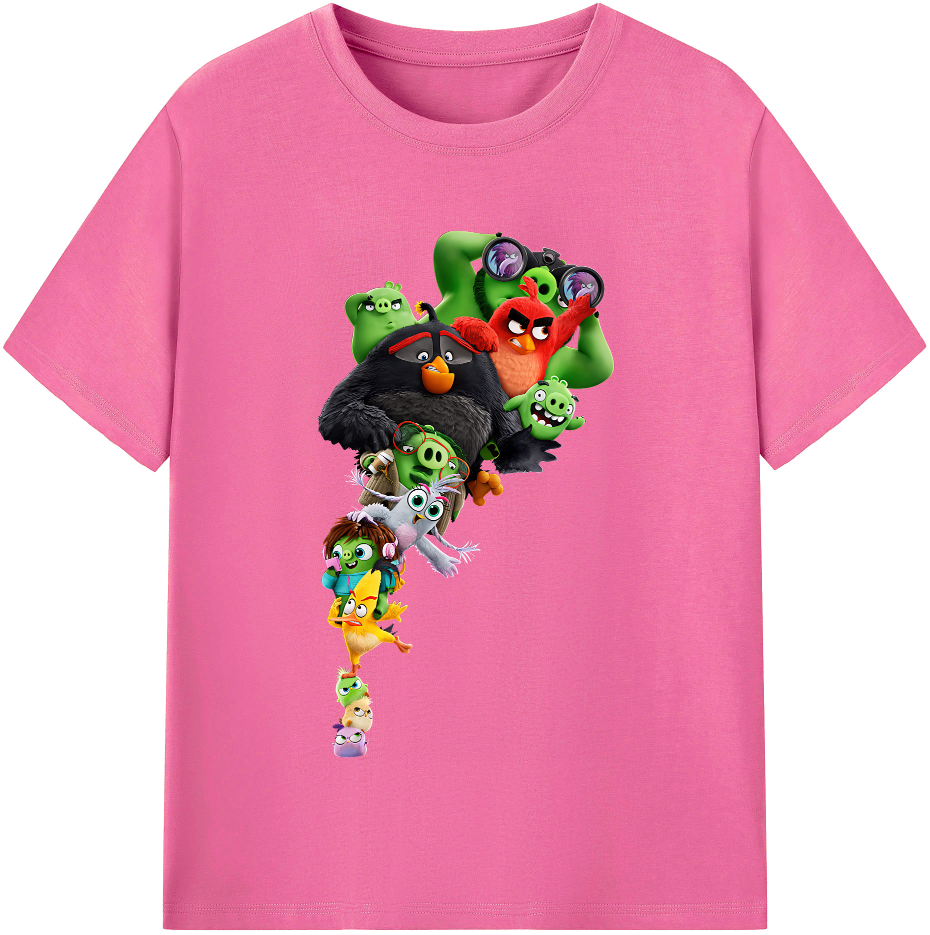 （画像用） Angry Birds アングリーバード レディースカジュアルプリントTシャツ（綿100％）